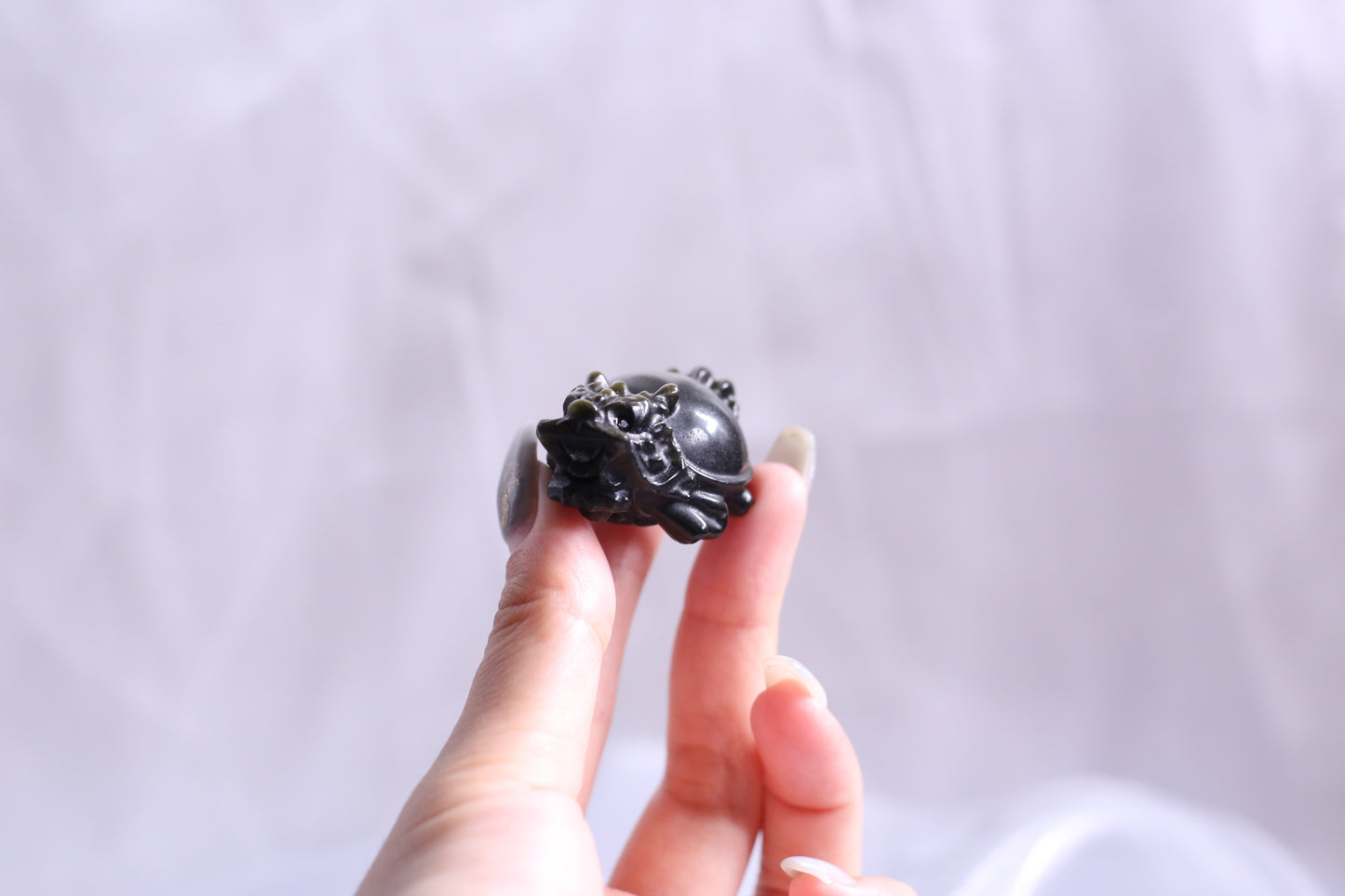 [Exclusively for the public office] Obsidian mini dragon turtle to block the villain's right and wrong